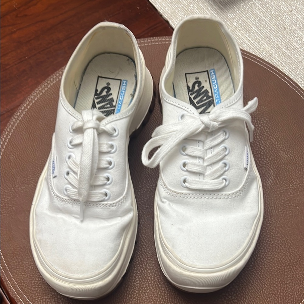 Vans White Lace-Up Sneakers